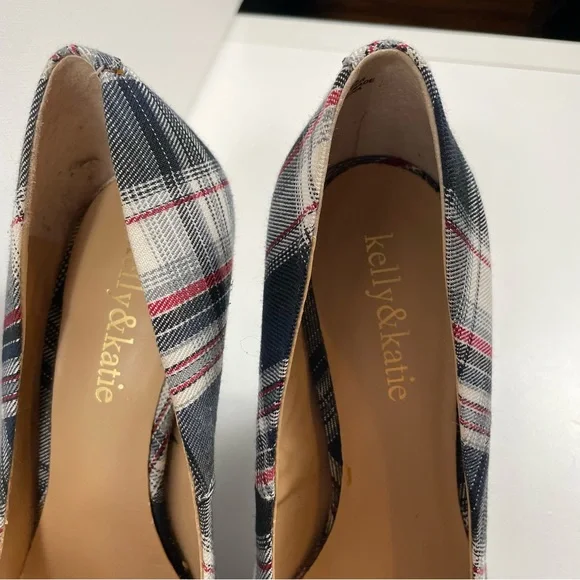 Kelly & Katie Plaid High Heel Pumps Women’s Size 7 - Holiday Preppy Classic - Picture 4 of 10